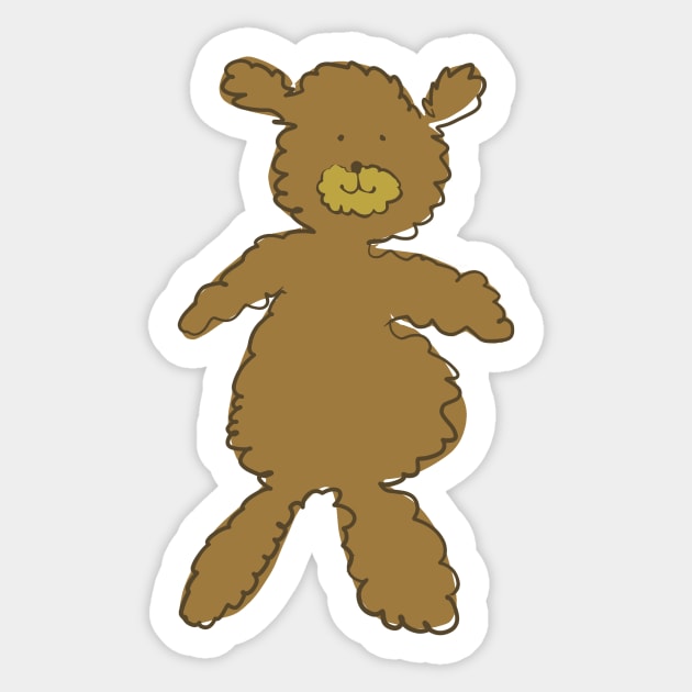 Fluffy Cuddly Tan Teddy Bear Sticker by AshleyWilksArt